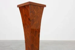 Grande console Art Déco en marqueterie de bois, France vers 1920