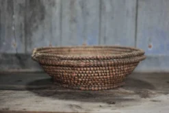Grande coupe osier ancienne, bourgne paille et ronce, coupe tressé, campagn