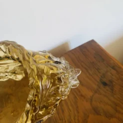Grande coupe vintage en verre ambré