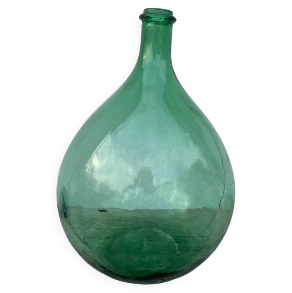 Grande dame Jeanne en verre vert