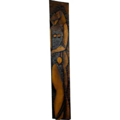 Grande décoration murale en bois de design mid-century / amoureux, années 1960, Tchécoslovaquie