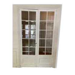 Grande double porte haussmannienne vitrée, Paris fin XIXe siècle