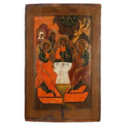 Grande icône religieuse russe « La Sainte Trinité », XVIIIe siècle