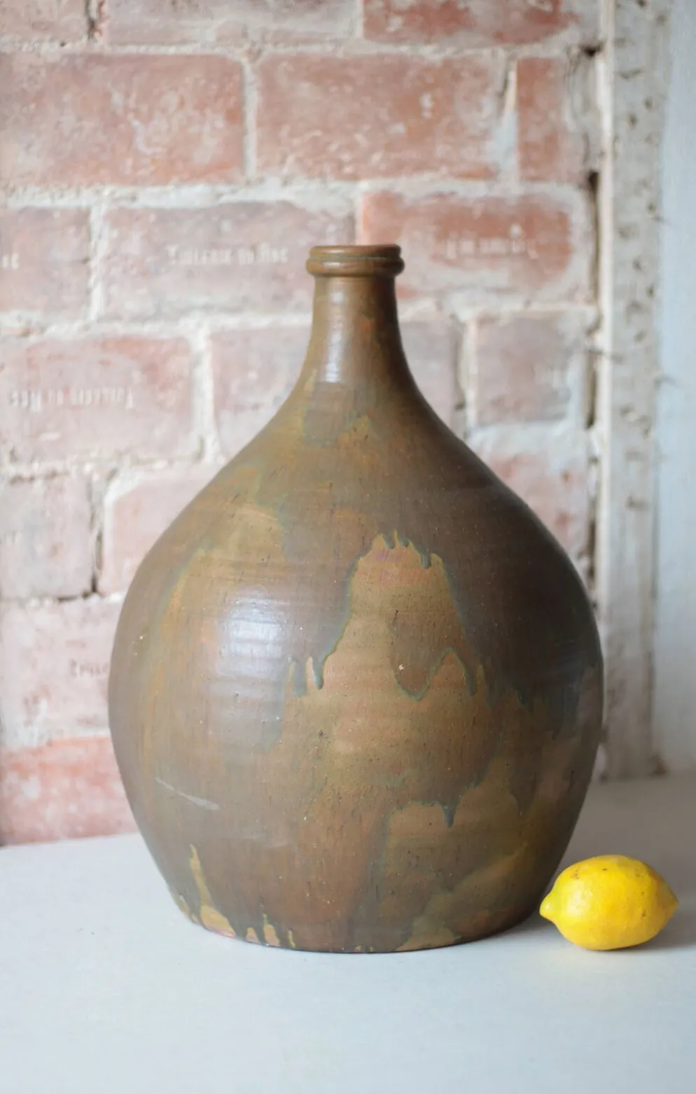 Grande jarre céramique vintage, lampe, bonbonne, dame-jeanne, bouteille