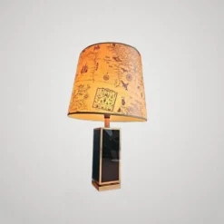 Grande Lampe Laiton Dore Et Noir Année 70 Dlg Maison Jansen Design Et Éléga