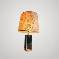 Grande Lampe Laiton Dore Et Noir Année 70 Dlg Maison Jansen Design Et Éléga