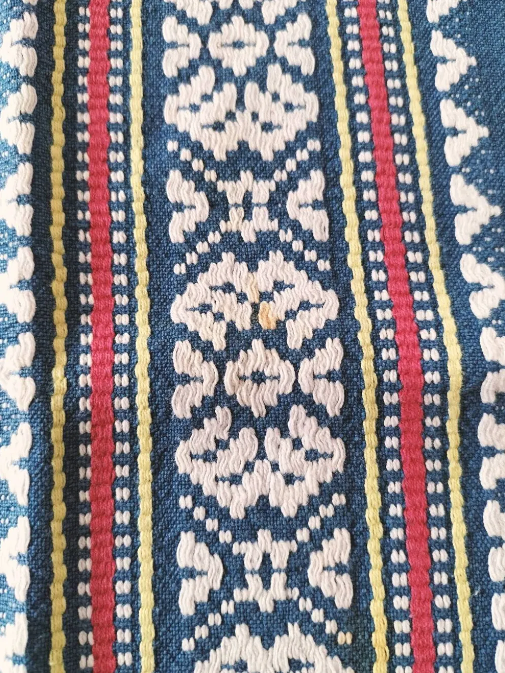 grande nappe et 11 serviettes vintage basque bleu indigo,