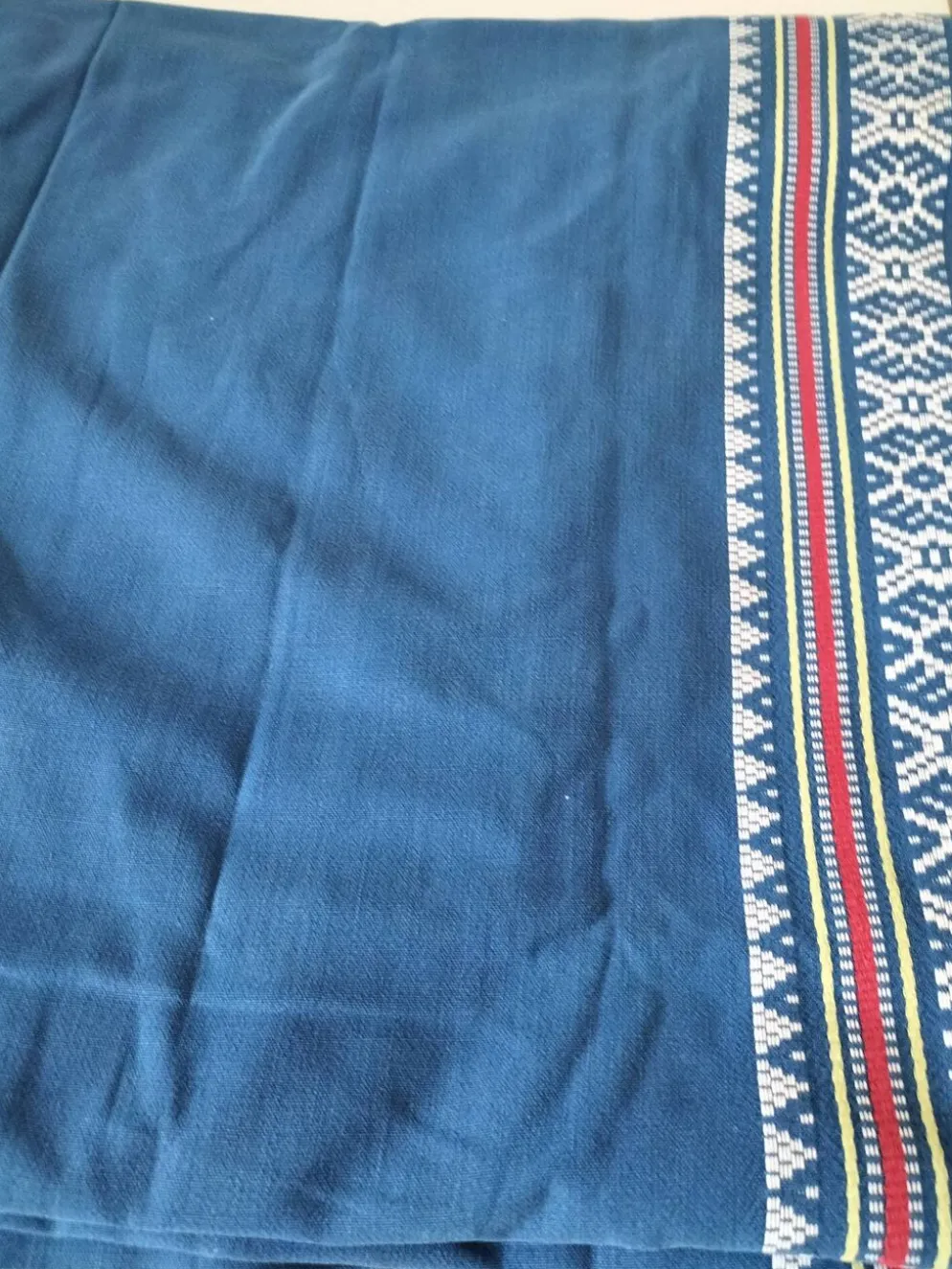 grande nappe et 11 serviettes vintage basque bleu indigo,