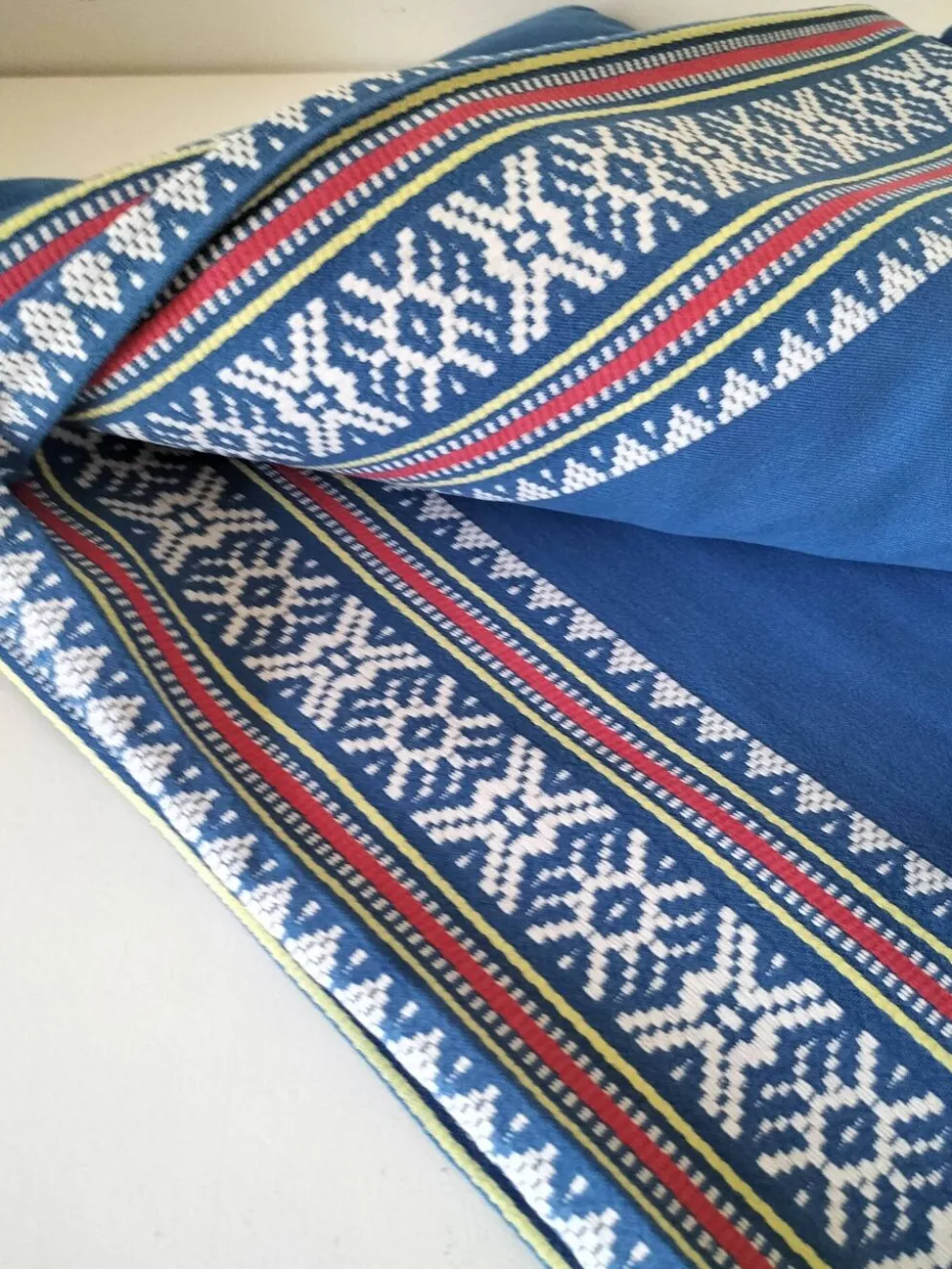 grande nappe et 11 serviettes vintage basque bleu indigo,