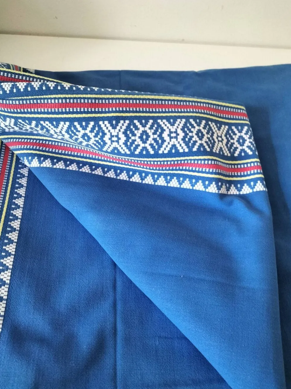 grande nappe et 11 serviettes vintage basque bleu indigo,