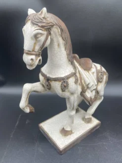 Grande paire de chevaux en céramique craquelée – Chine XXe