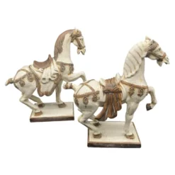 Grande paire de chevaux en céramique craquelée – Chine XXe