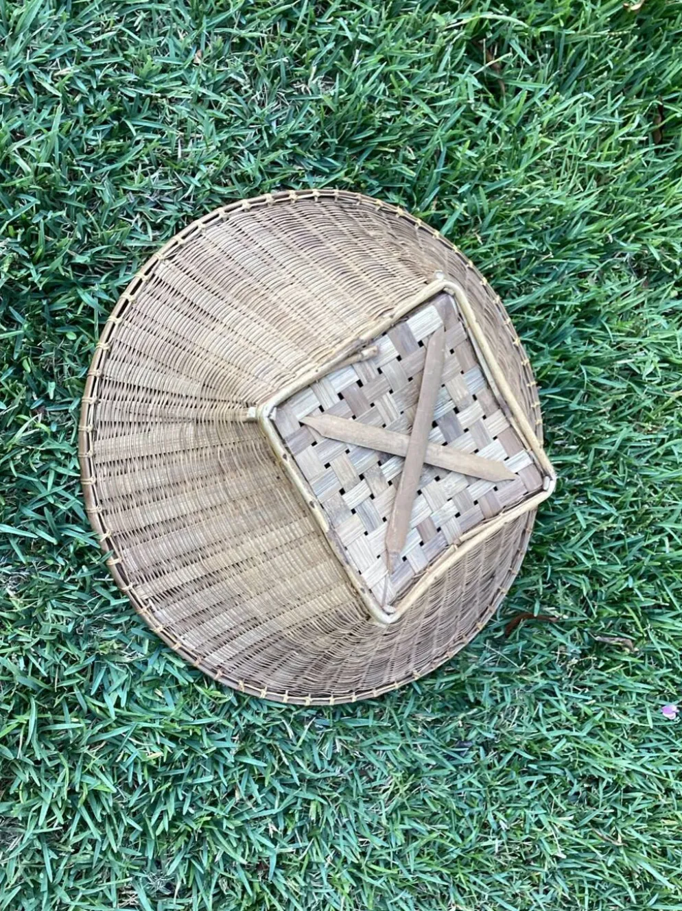 Grande panière rotin plat