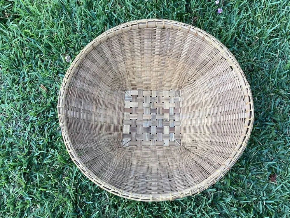 Grande panière rotin plat