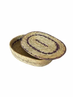Grande panière vannerie artisanale tressée