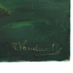 Grande peinture de nature morte florale colorée avec des lilas (90x70 cm)