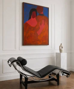 Grande peinture figurative minimaliste couple "near you"