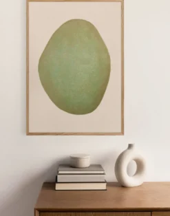 Grande peinture 50x70cm illustration galet signée Eawy