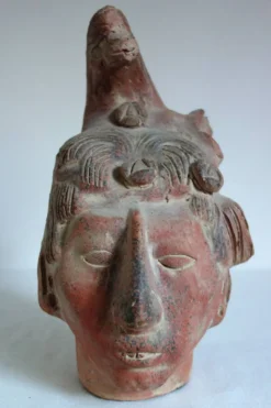 Grande sculpture tête maya roi Pakal, Mexique