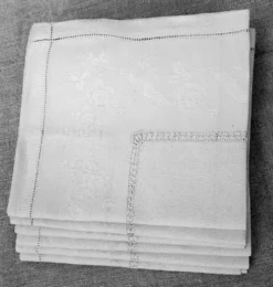 6 grandes serviettes de table 19ème, damassées, monogrammées