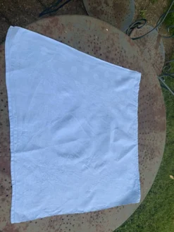 6 grandes serviettes en coton damassées teintées bleues, vintage