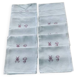 12 grandes serviettes monogramme MP