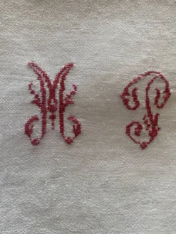 12 grandes serviettes monogramme MP