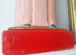 Grande statue ancienne de la Vierge, décoration religieuse vintage