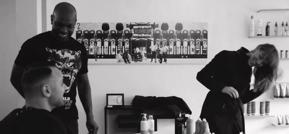 grandes œuvres d'art en noir et blanc / collage photo (160x50) téléphones