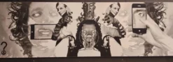 grandes œuvres d'art en noir et blanc / collage photo (160x50) téléphones