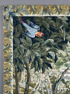 Grande tapisserie décorative, les oiseaux exotiques, XXe Siècle