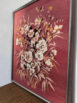 Grande tapisserie florale vintage