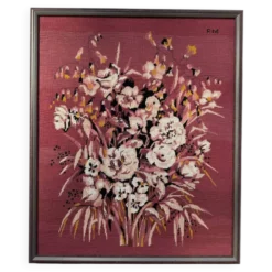 Grande tapisserie florale vintage