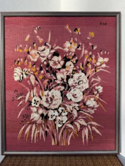 Grande tapisserie florale vintage