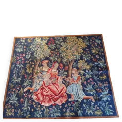 Grande tapisserie Jules Pansu – La Dame au coffret – Point d’Halluin