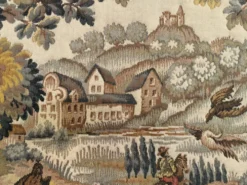 Grande tapisserie murale – scène de cavaliers – 150 × 165cm