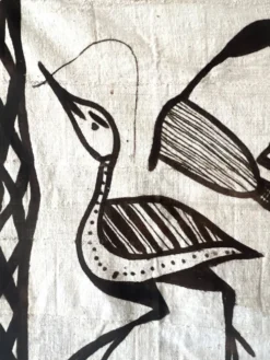 Grande tapisserie vintage de Korhogo — Sénoufo, Côte d'Ivoire