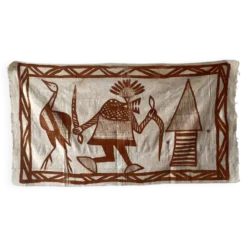Grande tenture tapisserie vintage de Korhogo— Sénoufo, Côte d'Ivoire