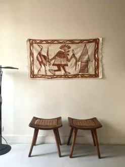 Grande tenture tapisserie vintage de Korhogo— Sénoufo, Côte d'Ivoire