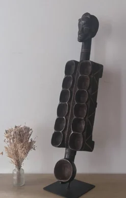 Grand jeu Awale Baoule en bois (Burkina Faso)