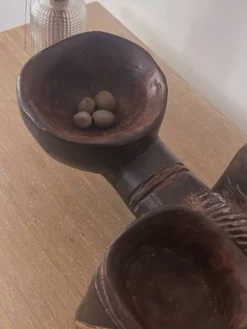Grand jeu Awale Baoule en bois (Burkina Faso)