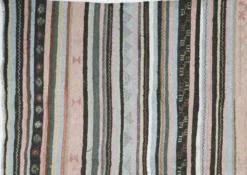 Grand kilim ancien d’Anatolie rose et gris, 357 x 187 cm