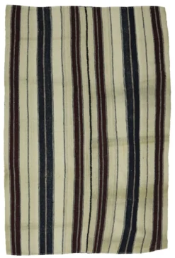 Grand Kilim Turc Konya 140x206 cm Vintage Rayé Tissé Main