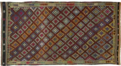 Grand Kilim Turc Vintage Geometrique Multicolore 305 x 156 cm