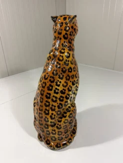 Grand léopard en céramique italienne des années 1970