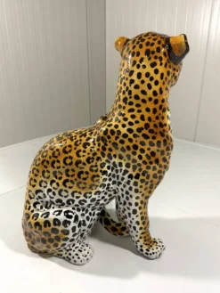Grand léopard en céramique italienne des années 1970