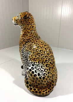 Grand léopard en céramique italienne des années 1970