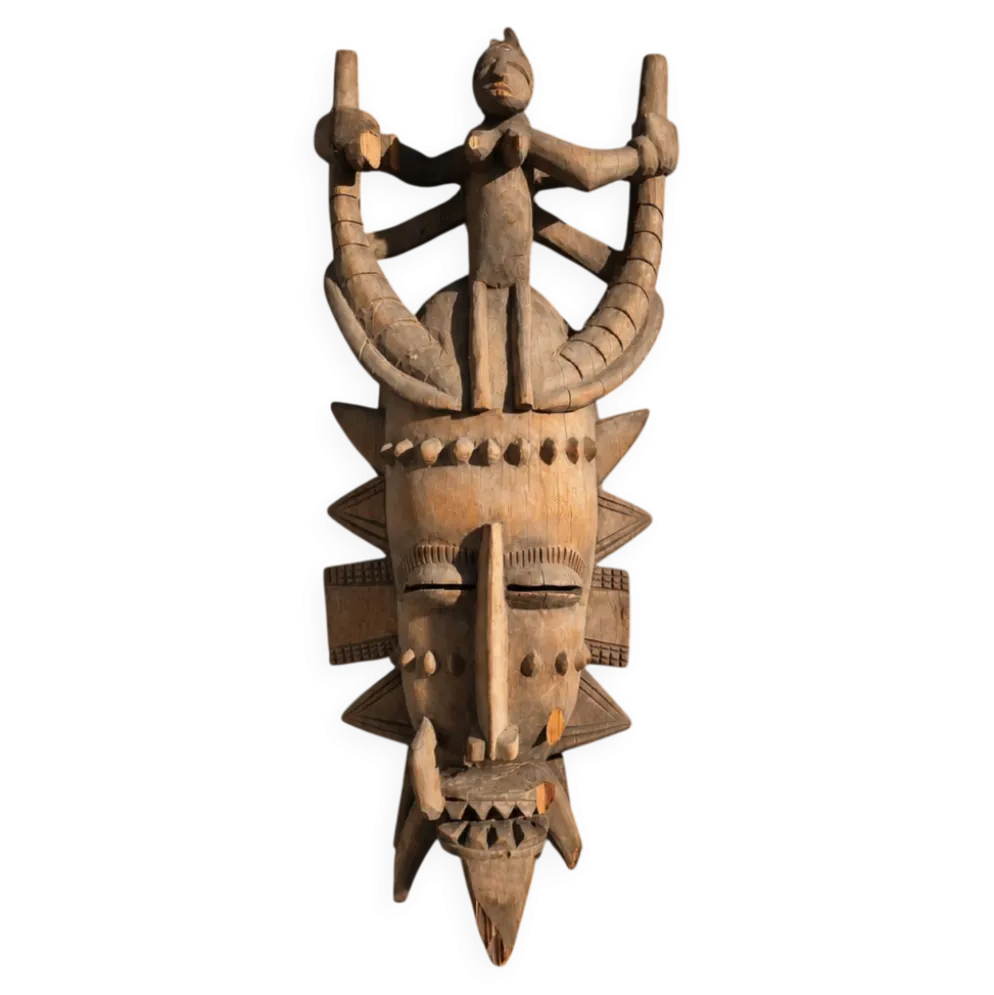 Grand masque senoufo kpélié côté d’ivoire XXeme