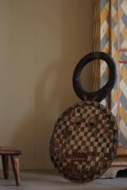 Grand masque tribal Baule Kple Kple africain en bois, Côte d'Ivoire, milieu du XXe siècle
