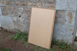 Grand miroir ancien biseauté rénové vert sauge – 99,5 × 71 cm